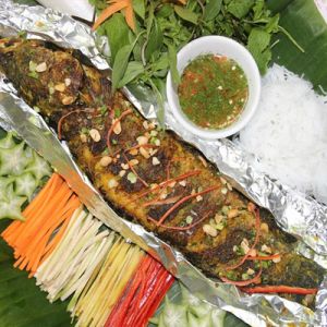 Cá quả nướng quận giấy bạc