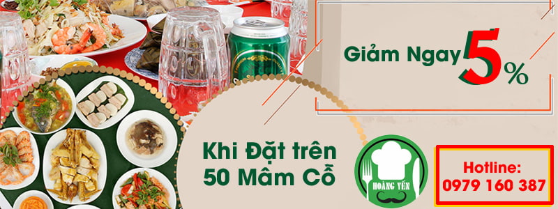 Miễn phí giảm ngay 5% khi khách hàng đặt từ 50 mâm
